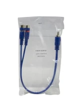 Stinger 6" RCA Y 2 Female-1 Male Blue Interconnect                                     - SSIBY2F - Image 2