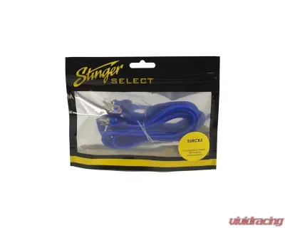 Stinger 3Ft Blue Comp Series Twisted RCA - SSRCB3