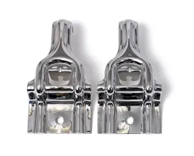 Drake Polished Pair Upper Radiator Brackets Ford Mustang 1987-1993