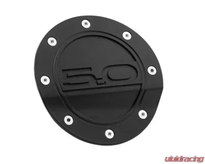 Drake Comp Series Black 5.0 Logo Fuel Door Ford Mustang 2015-2022 - FR3Z-6640526-5A