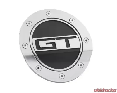 Drake Silver/Black GT Comp Series Fuel Door Ford Mustang 2015+ - FR3Z-6640526-GS
