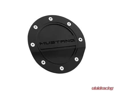 Drake Comp Series Black Mustang Logo Fuel Door Ford Mustang 2015-2022 - FR3Z-6640526-MA