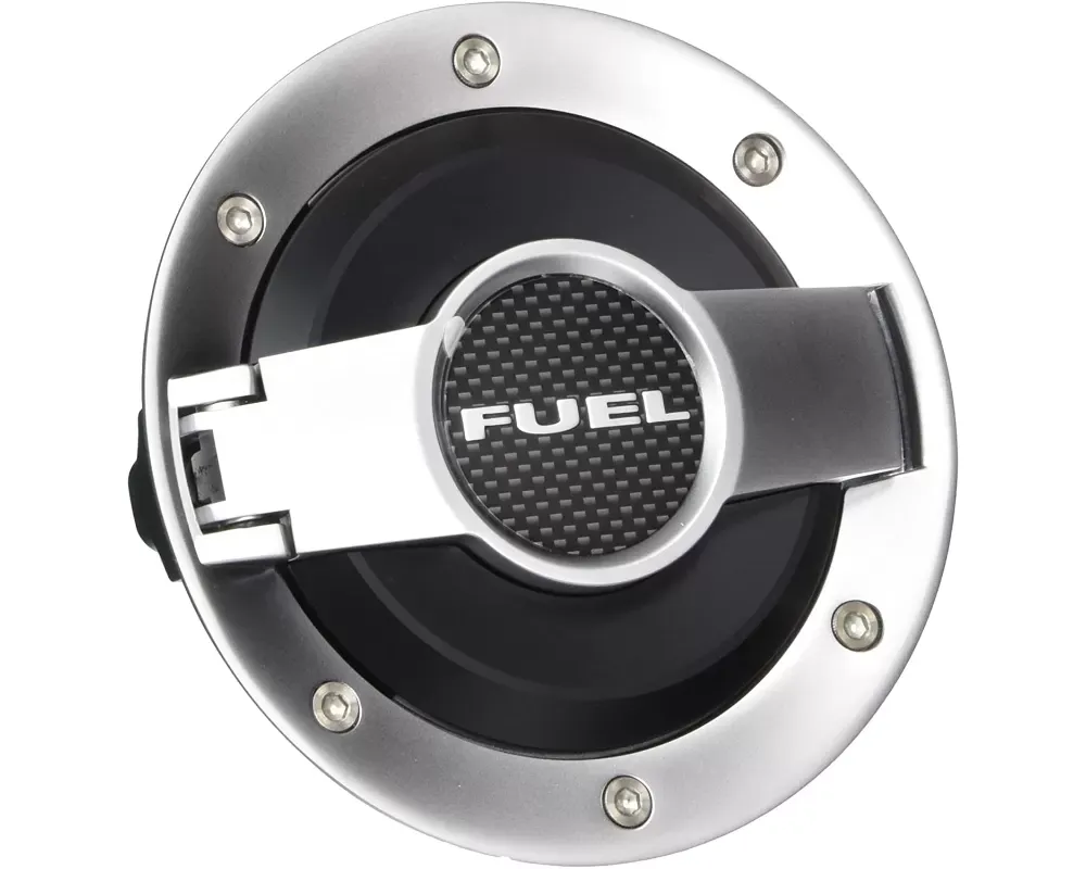 Drake Billet Aluminum Satin/Black Fuel Door Assembly Dodge Challenger 2008-2020 - MO-210001-S