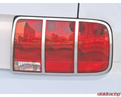 Drake Polished Satin Chrome Pair Tail Light Bezel Ford Mustang 2005-2009 - 5R3Z-13489-B