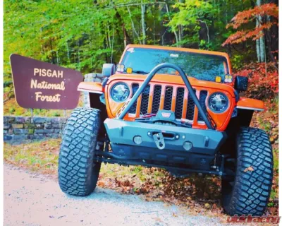 JKS Manufacturing Pyro Stubby Front Bumper for Jeep Wrangler 2018-2025 & Gladiator 2020-2025, 3/16" Steel - CWLJL10101