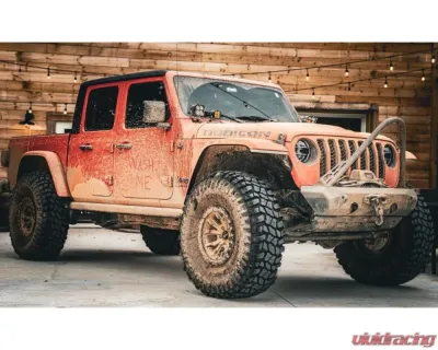 JKS Manufacturing Pyro Stubby Front Bumper for Jeep Wrangler 2018-2025 & Gladiator 2020-2025, 3/16" Steel - CWLJL10101