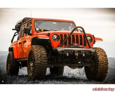 JKS Manufacturing Pyro Stubby Front Bumper for Jeep Wrangler 2018-2025 & Gladiator 2020-2025, 3/16" Steel - CWLJL10101