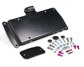 JKS Manufacturing License Plate Relocation Kit with Light for Jeep Wrangler 2007-2018, Black Steel