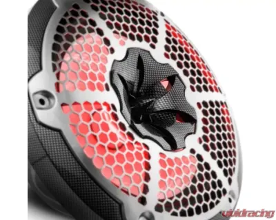 DS18 Hydro 10" 2-Way Audio Marine Speakers with Bullet Tweeter | Integrated RGB LED Lights Carbon Fiber - CF-10M