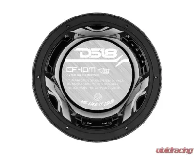 DS18 Hydro 10" 2-Way Audio Marine Speakers with Bullet Tweeter | Integrated RGB LED Lights Carbon Fiber - CF-10M