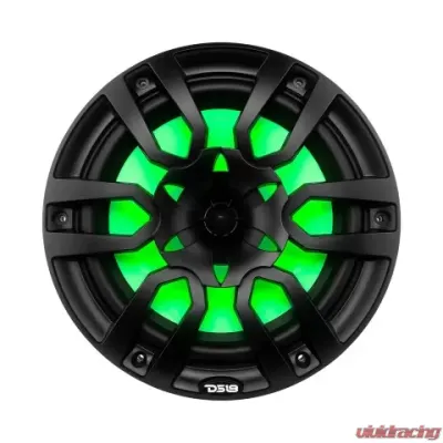 DS18 Black Hydro 10" 2-Way Marine Speakers with Bullet Tweeter And Integrated RGB LED Lights - NXL-10/BK