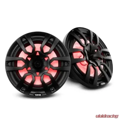 DS18 Black Hydro 10" 2-Way Marine Speakers with Bullet Tweeter And Integrated RGB LED Lights - NXL-10/BK