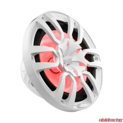 DS18 White Hydro 10" 2-Way Marine Speakers with Bullet Tweeter And Integrated RGB LED Lights - NXL-10/WH