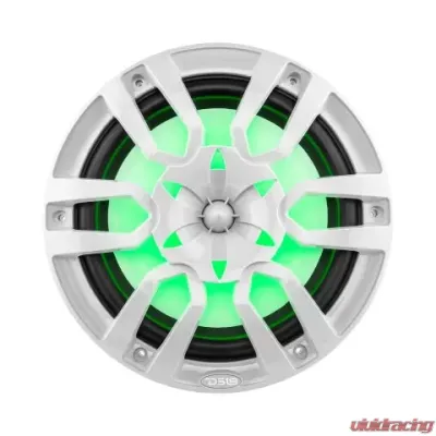 DS18 White Hydro 10" 2-Way Marine Speakers with Bullet Tweeter And Integrated RGB LED Lights - NXL-10/WH