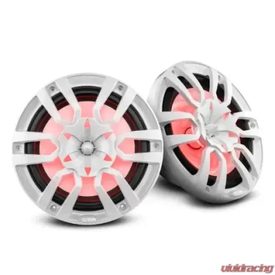 DS18 White Hydro 10" 2-Way Marine Speakers with Bullet Tweeter And Integrated RGB LED Lights - NXL-10/WH