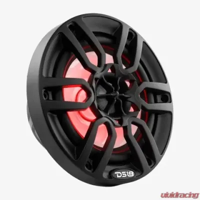 DS18 300 Watts Black Hydro 6.5" 2-Way Marine Speakers with Integrated RGB LED Lights - NXL-6/BK