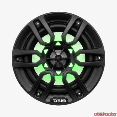DS18 300 Watts Black Hydro 6.5" 2-Way Marine Speakers with Integrated RGB LED Lights - NXL-6/BK