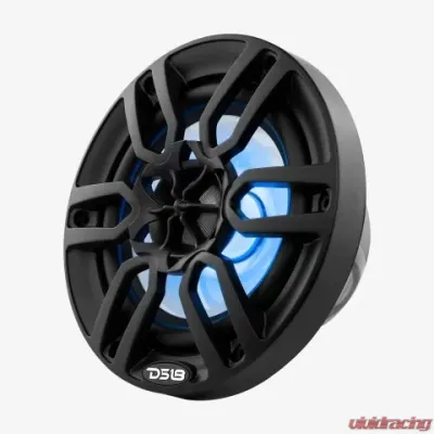 DS18 300 Watts Black Hydro 6.5" 2-Way Marine Speakers with Integrated RGB LED Lights - NXL-6/BK