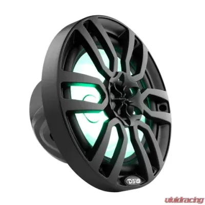 DS18 375 Watts Black Hydro 8" 2-Way Marine Speakers with Integrated RGB LED Lights - NXL-8/BK