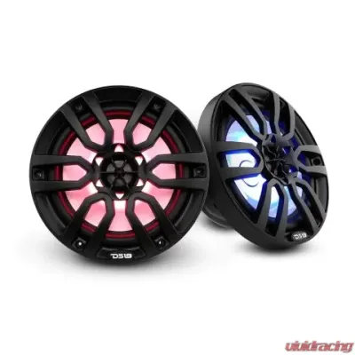 DS18 375 Watts Black Hydro 8" 2-Way Marine Speakers with Integrated RGB LED Lights - NXL-8/BK