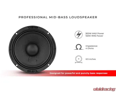 DS18 6.5" Mid-Bass Loudspeaker 150 Watts Rms 4-Ohm - 6PRO300MB-4