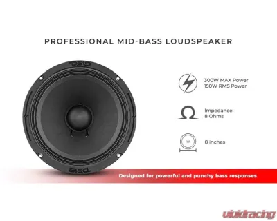 DS18 8" Mid-Bass Loudspeaker 150 Watts Rms 8-Ohm - 8PRO300MB-8