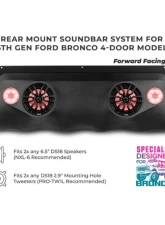 DS18 4-Door Overhead Bar System fits 4 x 8" speakers + 2 x 6.5" Speakers and 2 x 3.78" Tweeters Ford Bronco                                     - BRO-SBAR/BK - Image 5
