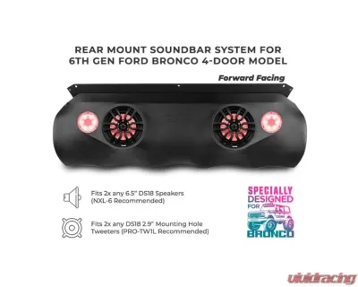 DS18 4-Door Overhead Bar System fits 4 x 8" speakers + 2 x 6.5" Speakers and 2 x 3.78" Tweeters Ford Bronco - BRO-SBAR/BK