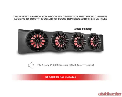 DS18 4-Door Overhead Bar System fits 4 x 8" speakers + 2 x 6.5" Speakers and 2 x 3.78" Tweeters Ford Bronco - BRO-SBAR/BK