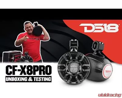 DS18 Black Carbon Fiber NXL 8" Marine and Powersports Compact PRO Towers - CF-X8PRO