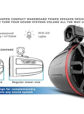 DS18 Black Carbon Fiber NXL 8" Marine and Powersports Compact PRO Towers                                     - CF-X8PRO - Image 11
