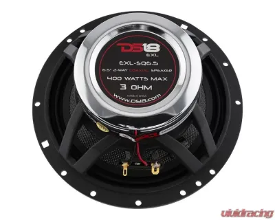 DS18 EXL 6.5" 400 Watts 3-Ohm 2-Way Coaxial Speaker with Fiber Glass Cone - EXL-SQ6.5