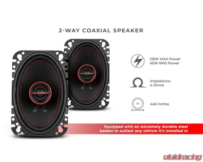 DS18 Gen-X 4x6 2-Way Coaxial Speakers 45 Watts Rms 4-Ohm - G4.6XI