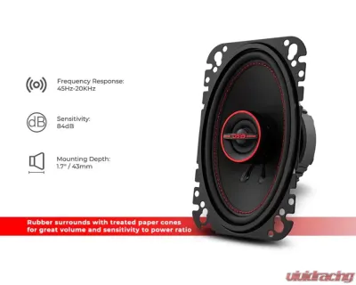 DS18 Gen-X 4x6 2-Way Coaxial Speakers 45 Watts Rms 4-Ohm - G4.6XI
