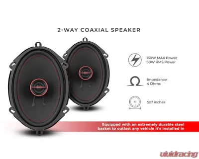 DS18 Gen-X 5x7" 3-Way Coaxial Speakers 50 Watts Rms 4-Ohm - G5.7XI