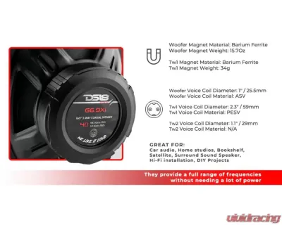 DS18 Gen-X 6x9" 4-Way Coaxial Speakers 60 Watts Rms 4-Ohm - G6.9XI