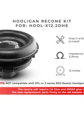 DS18 Hooligan Recone Kit for HOOL-X12.2DHE                                     - HOOL-X12.2DHE/RCK - Image 5