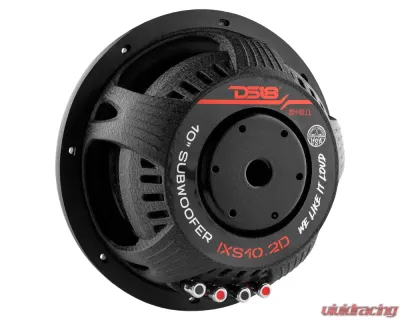 DS18 1200 Watts Dvc 2-Ohm IXS Shallow 10 Inch Subwoofer - IXS10.2D