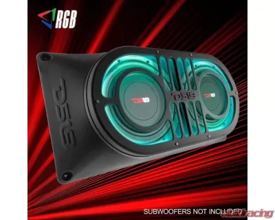 DS18 Black Gate Enclosure for 2X10" Shallow Subwoofer Jeep Wrangler JK | JL 2007+ - JBASS