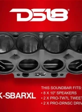 DS18 Black 8X10" Speakers 3Xtweeters 2X Drivers Sound Bar System Jeep Wrangler JK | JKU 2007-2018                                     - JK-SBAR10XL/BK - Image 6