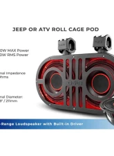 DS18 Dual 8" Marine and Powersports PRO Roll Cage Sound Bar System with Built in LED RGB Lights 500 Watts Rms 2 x PRO-HY8.4B Included                                     - JVOCE8 - Image 8