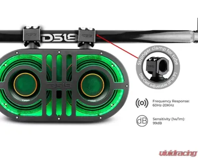 DS18 Dual 8" Marine and Powersports PRO Roll Cage Sound Bar System with Built in LED RGB Lights 500 Watts Rms 2 x PRO-HY8.4B Included - JVOCE8