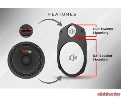 DS18 High Density ABS 6x9 To 2- Way 1 X 6.5" and 1 x Tweeters Adapter - MP69