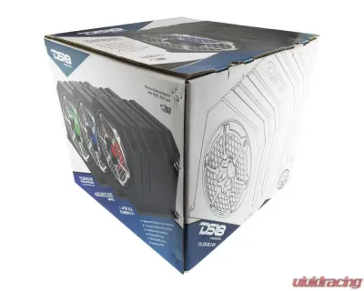 DS18 HYDRO Black 700 Watts 4-Ohm Double Marine Subwoofer Enclosure - NXL-10SUBLD/BK