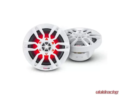 DS18 HYDRO White 300 Watts 6.5" 2-Way Marine Speakers with Integrated RGB LED Lights - NXL-6