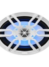 DS18 375 Watts White Hydro 6X9" 2-Way Marine Speakers with Integrated RGB LED Lights                                     - NXL-69/WH - Image 2