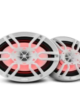 DS18 375 Watts White Hydro 6X9" 2-Way Marine Speakers with Integrated RGB LED Lights                                     - NXL-69/WH - Image 3