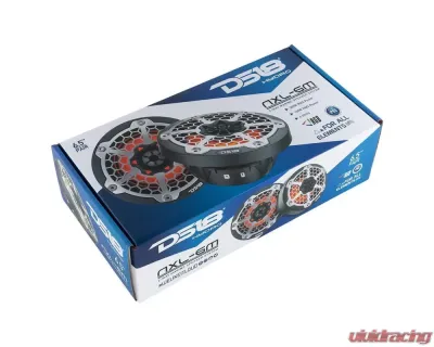 DS18 HYDRO Black 300 Watts 6.5" 2-Way Marine Speakers with Integrated RGB LED Lights - NXL-6M/BK
