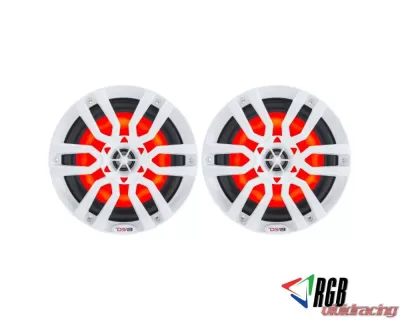 DS18 HYDRO White 300 Watts 6.5" 2-Way Marine Speakers with Integrated RGB LED Lights - NXL-6