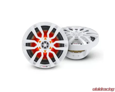 DS18 HYDRO White 375 Watts 8" 2-Way Marine Speakers with Integrated RGB LED Lights - NXL-8